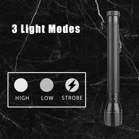 4 D-cell Flashlight Battery Powered(Batteries not included), 3 Modes & Zoomable, Ultra Bright Big Flashlights in Saudi Arabia