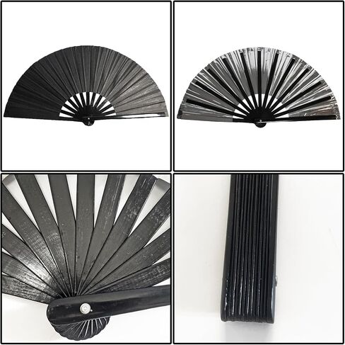 dmjuncong Large Folding Hand Rave Fan,Clack Handheld Fan,Laser Colors Hand Fan,for Festivals, Halloween, Rainbow Outfits,Disco Party,Home Decoration and many occasions. in Kuwait
