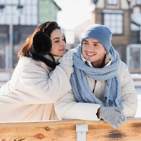 SATINIOR 2 Pieces Winter Ear muffs Faux Fur Earmuffs Cute Foldable Outdoor Ear Warmers Faux Fur Ear Warmers for Women in Kuwait