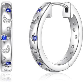 JSGEMSLEE Silver Cubic Zirconia Huggie Hoop Earrings for Women Hypoallergenic Small Hoops Earrings for Girls Jewelry Gifts CZ Earrings