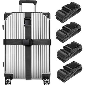 Collwait Luggage Straps for Suitcases TSA Approved, Travel Belt Suitcase Belt, Suitcase Straps TSA Approved, Luggage Belt Strap TSA Approved, Travel Straps for Luggage, Luggage Band Bag Straps 4 Pack