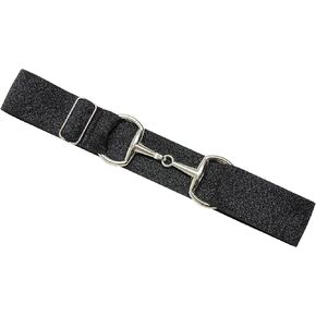 Septan Equestrian Belt 2 Inch Bit Buckle, Equine Horsebit Stretchable Belt, Womens Elastic Horseback Belt for Riding Breeches