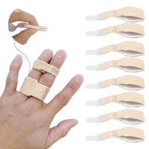 Finger Splint Buddy Straps - 8 Pack Finger Wraps with Padding for Injured Finger Relief and Support - Ideal for Pinky, Ring, Middle, and Index Fingers - Comfortable and Easy to Use