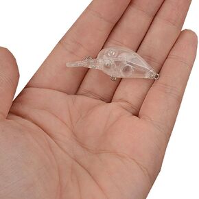 KTGCOZS Pack of 10 Unpainted DIY Blank Lure Body Crankbait 4.5CM/2.10G Fishing Wobbler DT49