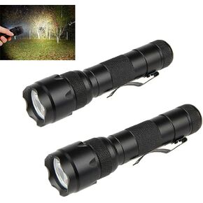 2 Pcs Mini Tactical Flashlight Super Bright 120000 Lumens Handheld Flashlight Torch Light Single Mode Waterproof Portable Torch Light for Camping Hiking(battery not included)