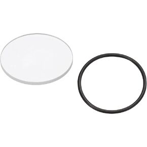 PATIKIL 1.1" Dia LED Lens, Polished Edge Flashlight Glass Lens with Silicone Ring for Light Source Lens Replacement, Transparent, Black