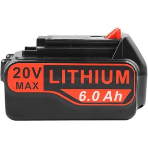 [2-Pack] High-Output 6.0Ah! 20V Battery for Black+Decker 20V Tools LB20 LBX20 LBXR20 LBXR20B LBXR2020 LBX4020 LB2X4020 LST220 Battery