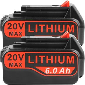 [عبوة من قطعتين] خرج عالي 6.0 أمبير! بطارية 20 فولت لأدوات بلاك + ديكر 20 فولت LB20 LBX20 LBXR20 LBXR20B LBXR2020 LBX4020 LB2X4020 LST220 بطارية in Kuwait