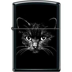 Zippo Lighter-Cat Sketch Tattoo Drawing Black Matte Windproof Lighter #Z5465