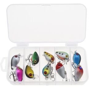 Create idea 10PCS Fishing Lures with Treble Hook Crankbaits Mini Artificial Fishing Hard Baits for Trout Bass Freshwater Saltwater Fishing Tackle Fishing Gear