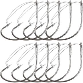 Wacky Weedless Hooks Bass Fishing Hooks Weedless Worm Hooks Wide Gap Wacky Worm Fishing Hook for Wacky Rig Worm Lures Freshwater Saltwater