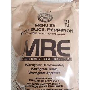 LoJo Surplus 2022 Genuine Military MRE Meals Ready to Eat with Inspection Date 2022 or Newer (Pizza Slice, Pepperoni)