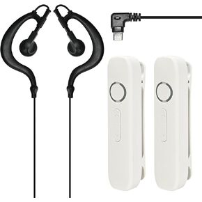 ASAWASA 2PCS Wearable walkie talkies,400-470MHZ Mini Two Way Radio with Earpiece Headset Set,Suitable for Commercial venues Such as Hotels, Restaurants, Shopping malls, supermarkets, etc（Black）