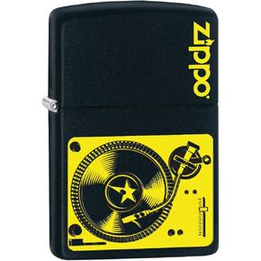 Zippo Custom Lighter: Music Turntable - Black Matte 78753