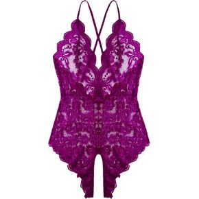 Women One Piece Lingerie Sexy Teddy Lingerie V Neck Sexy Bodysuit Lace Nightie