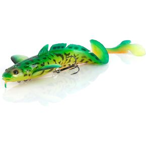 Savage Gear 3D Burbot Ribbontail Fishing Bait, 3 oz, Firetiger, Realistic Contours & Movement, Durable Construction, Hybrid Line Thru Design, Built-in Glass Rattle, Available in 3 Sizes