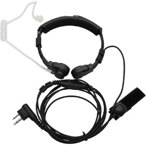 Flexible Throat Mic Microphone Covert Acoustic Tube Tactical Walkie Talkies Earpiece Headset with Finger PTT is Compatible with Motorola CP200 CP200D BPR40 CP100D CP185 RDM2070D 2-pin