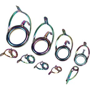 9PCS Lure Fishing Rod Guide Ring Set, Stainless Steel Ceramic Guide Rings Fishing Gear,Fishing Rod Tips Replacement Kit Fishing Rod Guide Ring Accessory