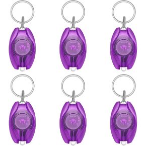 Mini UV Black Light Set - 6 PCS Portable Tiny Keychain Flashlights with 395nm UV Illumination for Spotting Stains, Scorpion Detection, and Fluorescent Elements