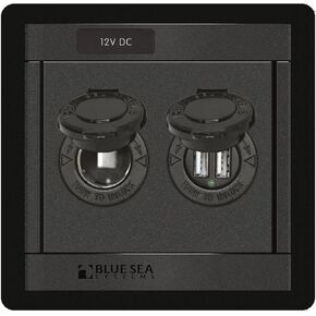 Blue Sea Systems 1478 Panel 360 12V SCKT/Dual USB CHRG