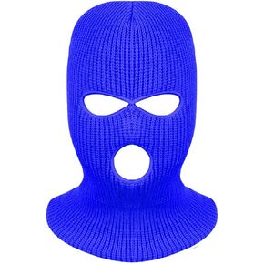 3-Hole Full Face Mask Cover Ski Mask Winter Balaclava Cap Knitted Face Cover for Winter Outdoor Sports (Pink)