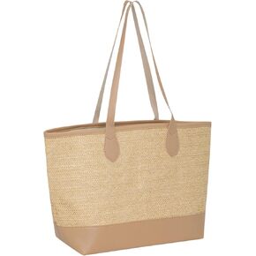 Jute Beach Bag, Reusable Tote Bag for Birthday, Beach, Shopping, Travel, Party, Festival, Great Gift for Women, Moms