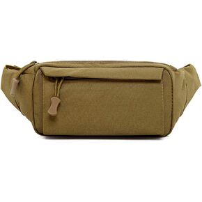 BraveHawk OUTDOORS Waist Bag Fanny Pack, 800D Military Nylon Oxford Water Resistant Utility EDC Crossbody Chest Pack Outdoor Daypack Organizer for Travel Hiking (Khaki)
