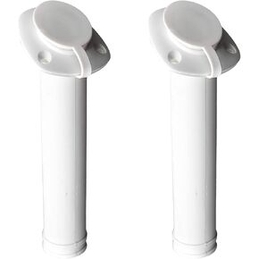MARINE CITY White Nylon Flush Mount Rod Holder UV Stabilized 30 Degree with Cap Cover and 316 Stainless Steel Gasket for Boats – Marines – Ships – Yachts (Pack of 2)