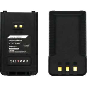 2-Pack 7.4V 2500mAh SBR-26Li SBR-25Li Li-ion Radio Battery Compatible for Yaesu FT-25E FT-25R FT-65E FT-65R FTA-250 FTA-250L Radios