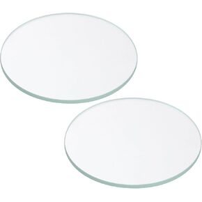 PATIKIL 2.17x0.08 Dia Flashlight Glass Lens, 2 Pcs Polished Edge Glass Lens for LED Light Source Lens Handheld Flashlight Replacement, Transparent