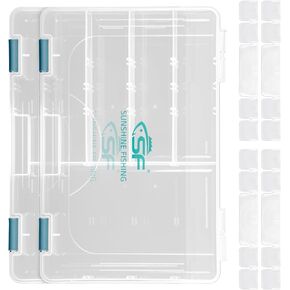 SF 4PCS Tackle Box 3600 Plastic Tackle Trays Fishing Tackle Box Storage Organizer with Removable Dividers Lure Boxes Terminal Tackle Storage Yellow