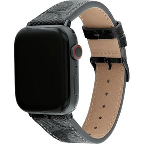 COACH Apple Watch Strap, Compatible with Apple Watch 38mm, 40mm, 41mm, Interchangeable Band, Black Acetate Link Bracelet, Model (14700232)