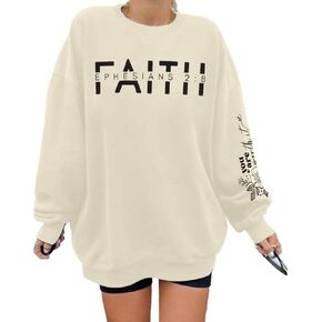UNIQUEONE Christian Sweatshirt Women Faith Shirts: Jesus Sweatshirt Christian Religious Crewneck Long Sleeve Pullover Tops