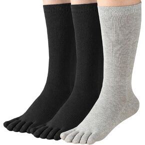 Women's Toe Socks Cotton Crew Athletic Running Five Finger Socks