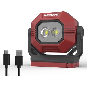 W30 Led Work Light Rechargeable Magnetic Worklight with 360 Degrees Rotate Base, Hook, Waterproof Flashlight for Car Repair Camping Job Site Lighting