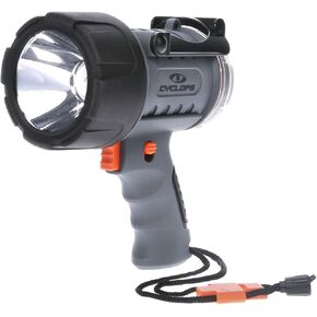 Cyclops Waterproof LED Spotlight | 700 Lumens Tough ABS Floatable 3 Lighting Modes Rechargeable LED Handheld Flashlight| Emergency Whistle on Lanyard Included
