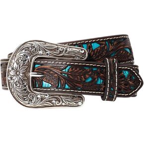 ARIAT Girls Rhinestone Sparkly Floral Belt