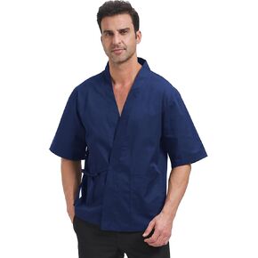 Nanxson Chef Coat Japanese Kimono Cardigan Sushi Jacket Short Sleeve Workwear for Kitchen,Cooking,Bistro CFM0074