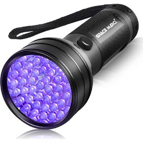 UV Flashlight Black Light, 51 LED 395 nm Blacklight, Pet Urine Detector for Dog/Cat Urine, Dry Stains, Bed Bug, Scorpion, Dry Pet Stains, Air Conditioner Leak