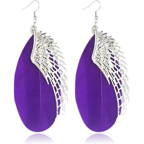 ONLYJUMP Angel Wings Feather Earrings fow Women Girls Bohemian Silver Plated Fairy Wing Lightweight Dangle Drop Earrings Wedding Jewelry