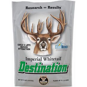 Whitetail Institute Destination Deer Food Plot Seed, Annual Forage Seed Blend is Highly Palatable to Deer for Excellent Early and Late Season Attraction, 9 lbs (.25 acre)