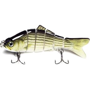 Multi Jointed Swimbait for Bass Trout Pike Walleye & Salmon with Lure Case - Fishing Crankbait Lures Segmented Slow Sinking Jerkbait Freshwater Topwater Hardbait