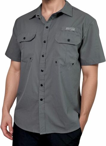 Men's UV UPF 50+ Sun Protection Short Sleeve Shirt, Fishing Shirts for Men, Poncho Shirts for Men, Button Up Shirts for Men in Saudi Arabia