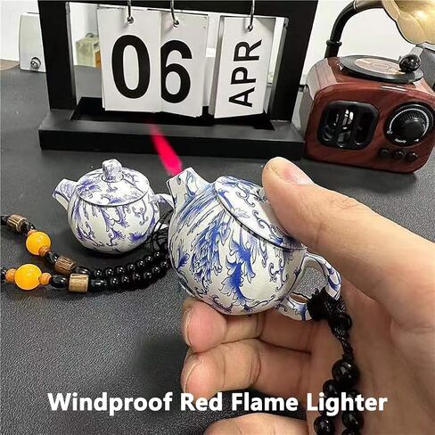 Jet Torch Lighter, Cool Windproof Novelty Lighters, Adjustable Red Flame Lighter Refillable Butane Lighters for Collection Desktop Decorative Gift Present (Without Gas) (Purple) in Saudi Arabia