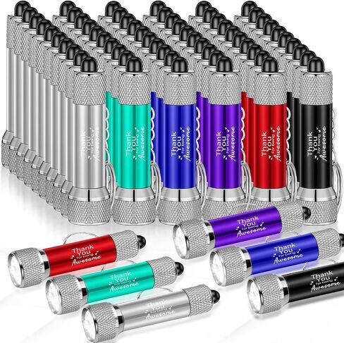 120 Pcs Thank You Mini LED Flashlight Keychain Bulk Portable 5 Bulbs Flashlight Keychain with Battery Employee Appreciation Gifts for Men Women (1 Style) in Saudi Arabia