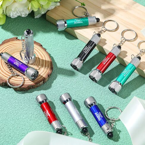 120 Pcs Thank You Mini LED Flashlight Keychain Bulk Portable 5 Bulbs Flashlight Keychain with Battery Employee Appreciation Gifts for Men Women (1 Style) in Saudi Arabia
