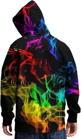 EOWJEED Unisex Novelty 3D Printed Hoodies Long Sleeve Sweatshirts for Men Women with Big Pockets in Kuwait