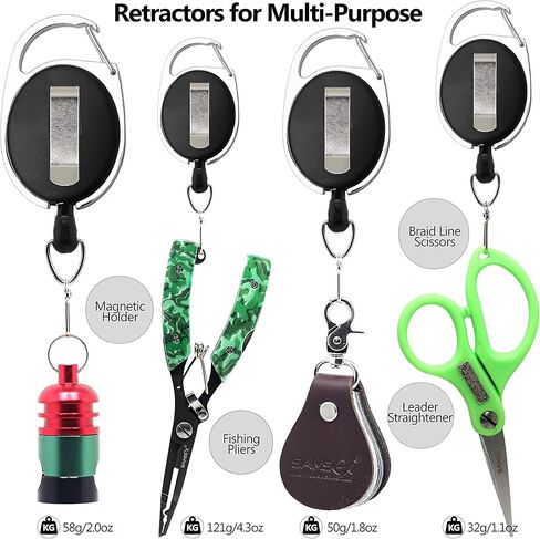 SAMSFX كماشة صيد من الألومنيوم للمياه المالحة مع غمد مموه ومقابض مطاطية غير قابلة للانزلاق، قاطعات كربيد التنجستن، أدوات إزالة الخطاف الدائري المقسم، معدات صيد الأسماك (كماشة بمقبض أخضر + أداة عقدة سريعة) in Kuwait