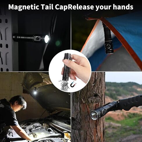 WUBEN E05 Mini Rechargeable Flashlight, 900 Lumens Super Bright Magnetic Flashlight with 6 Light Modes, IP68 Waterproof Pocket Flashlight for Outdoor Camping Indoor Emergencies in Saudi Arabia