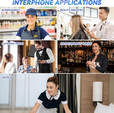 ASAWASA 2PCS Wearable walkie talkies,400-470MHZ Mini Two Way Radio with Earpiece Headset Set,Suitable for Commercial venues Such as Hotels, Restaurants, Shopping malls, supermarkets, etc（Black） in Kuwait